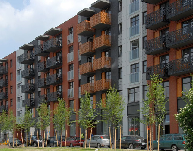 A residential building in Wrocław made of smooth Melbourne brick