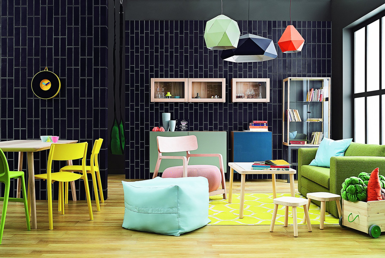 A family living room in a dark clinker A family living room in a dark clinker