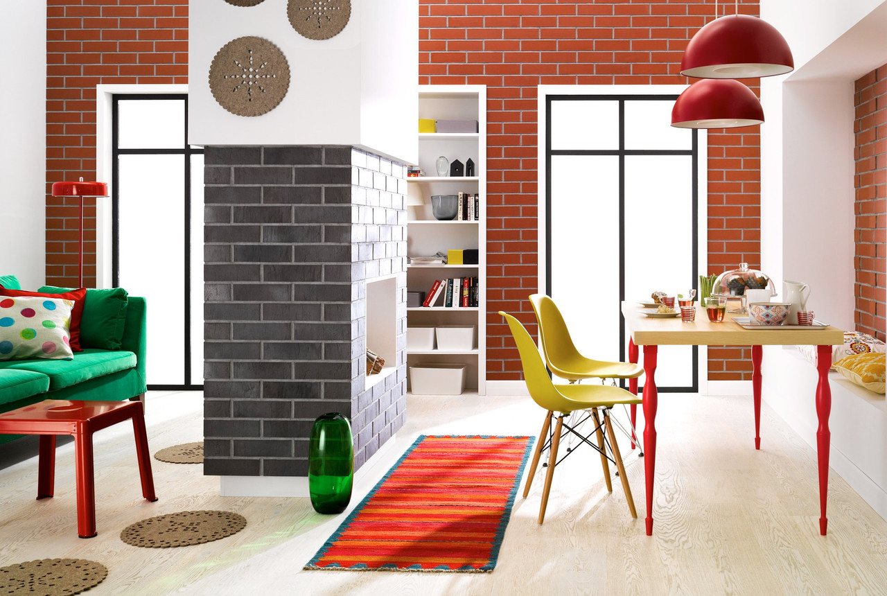 Clinker living room with a folk accent Clinker living room with a folk accent