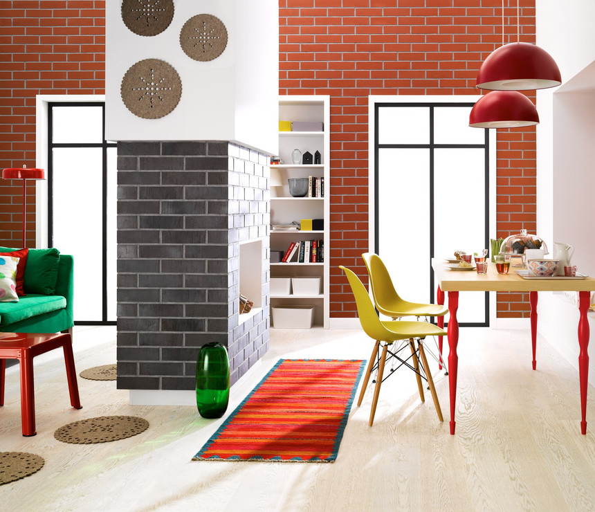 Clinker living room with a folk accent 