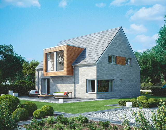 Single-family house Irmina made with the Bergamo flat roof tile 
