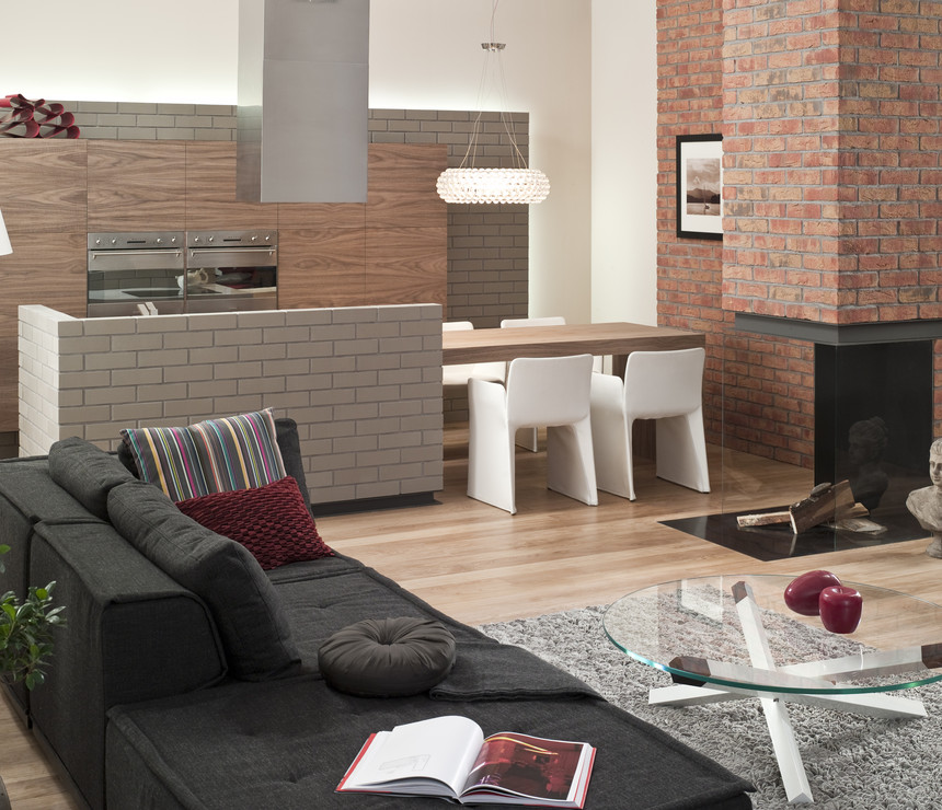Clinker brick in the living room