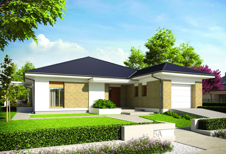Single-family house Irmina made with the Bergamo flat roof tile 
