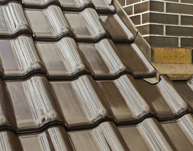 A roof surface covered with Monza Maduro tiles