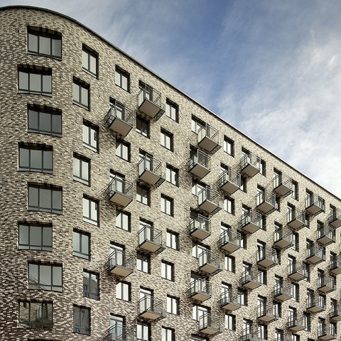 A residential building made of Manchester bricks