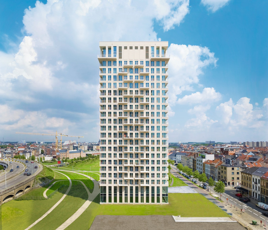 Clinker tower in Antwerp
