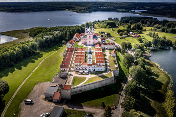 Ornithological observatory made of red natural Bornholm roof tiles